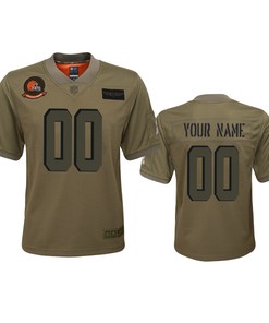 Youth Cleveland Browns Custom Camo 2019 Salute To Service Game Jersey