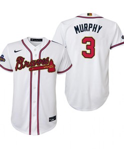 Youth Dale Murphy 3 Jersey, Atlanta Braves White 2022-23 Gold Program Jersey