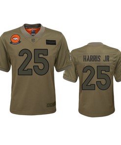 Youth Denver Broncos Chris Harris Jr Camo 2019 Salute To Service Game Jersey