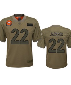 Youth Denver Broncos Kareem Jackson Camo 2019 Salute To Service Game Jersey