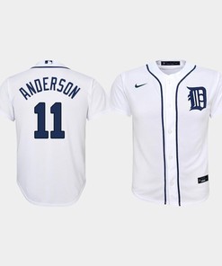 Youth Detroit Tigers 11 Sparky Anderson Home White Jersey
