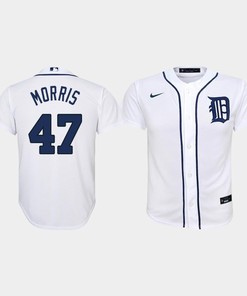 Youth Detroit Tigers 47 Jack Morris Home White Jersey