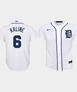 Youth Detroit Tigers 6 Al Kaline Home White Jersey