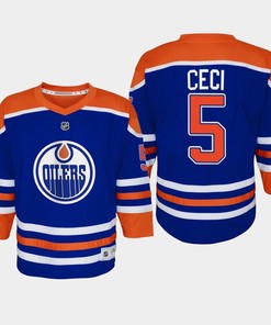 Youth Edmonton Oilers Cody Ceci 5 Home Player 2022-23 Jersey Royal