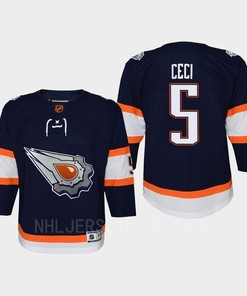 Youth Edmonton Oilers Cody Ceci 5 Special Edition 2.0 Retro Jersey Navy