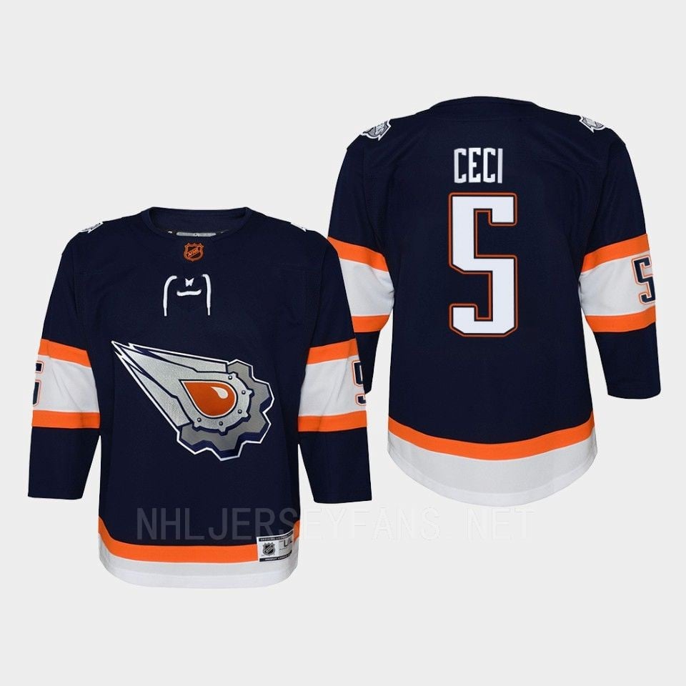 Youth Edmonton Oilers Cody Ceci 5 Special Edition 2.0 Retro Jersey Navy