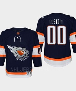 Youth Edmonton Oilers Custom 00 Special Edition 2.0 Retro Jersey Navy
