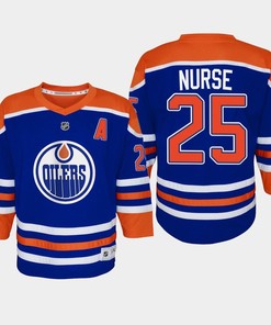 Youth Edmonton Oilers Darnell Nurse 25 Home Player 2022-23 Jersey Royal