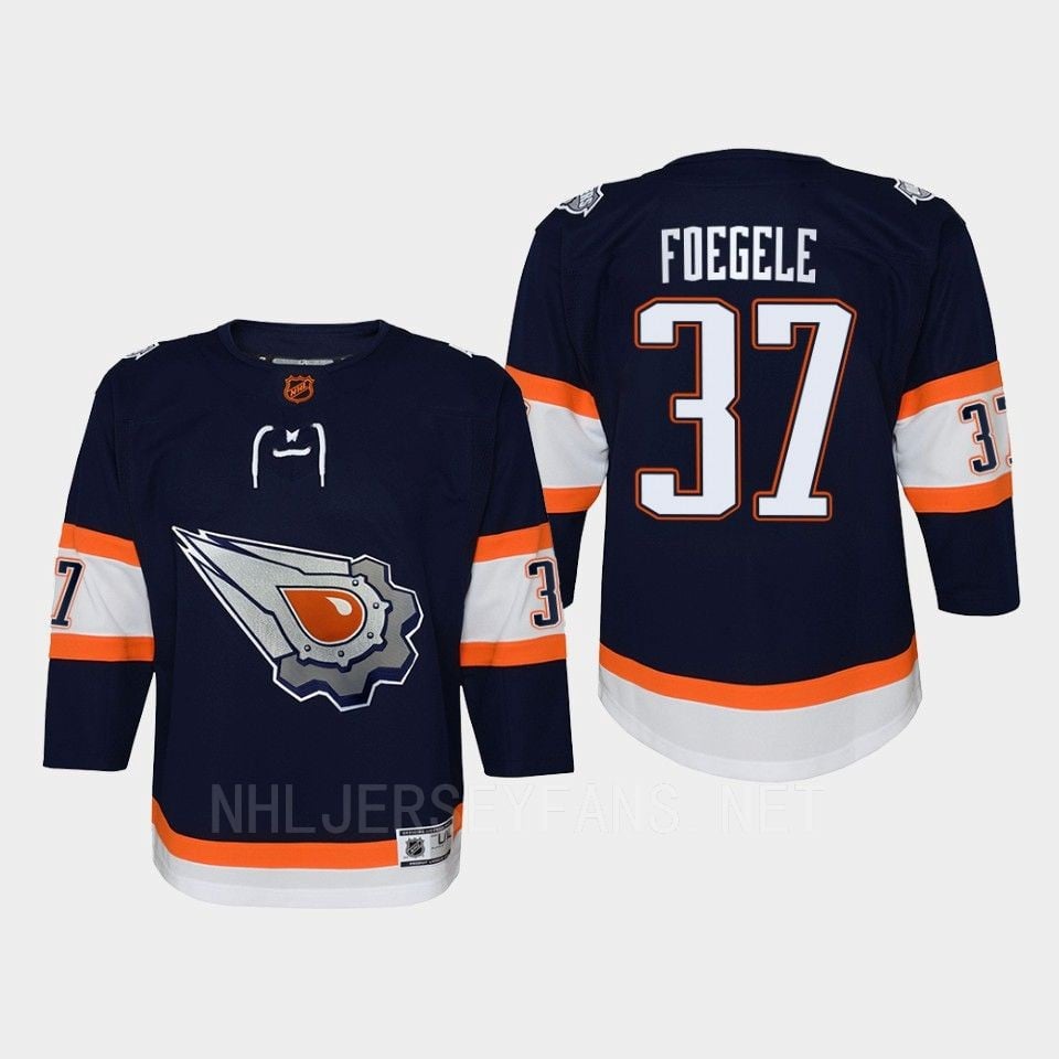 Youth Edmonton Oilers Warren Foegele 37 Special Edition 2.0 Retro Jersey Navy