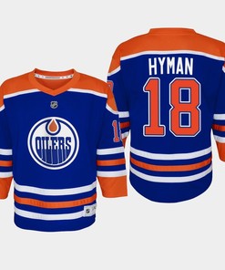 Youth Edmonton Oilers Zach Hyman 18 Home Player 2022-23 Jersey Royal