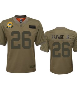 Youth Green Bay Packers Darnell Savage Jr. Camo 2019 Salute To Service Game Jersey