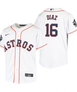 Youth Houston Astros Aledmys Diaz 16 White 2022-23 World Series Jersey