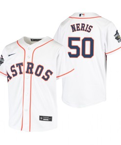 Youth Houston Astros Hector Neris 50 White 2022-23 World Series Jersey