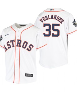 Youth Houston Astros Justin Verlander 35 White 2022-23 World Series Jersey