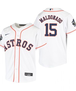 Youth Houston Astros Martin Maldonado 15 White 2022-23 World Series Jersey