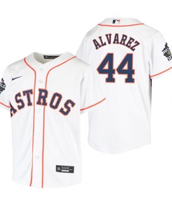 Youth Houston Astros Yordan Alvarez 44 White 2022-23 World Series Jersey