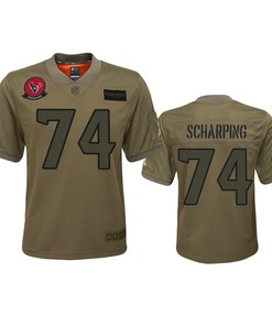 Youth Houston Texans Max Scharping Camo 2019 Salute To Service Game Jersey