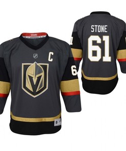 Youth Jersey Vegas Golden Knights Mark Stone 61 Home Black 2023 Captain Jersey Jersey