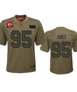 Youth Kansas City Chiefs Chris Jones Camo 2019 Salute To Service Game Jersey