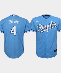 Youth Kansas City Royals Alex Gordon 4 Light Blue Alternate Jersey