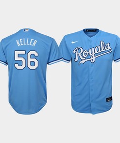Youth Kansas City Royals Brad Keller 56 Light Blue Alternate Jersey