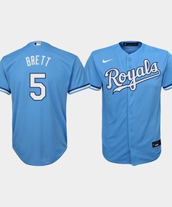 Youth Kansas City Royals George Brett 5 Light Blue Alternate Jersey