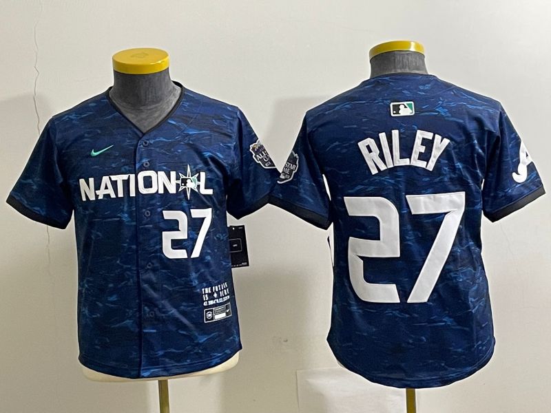 Youth National League #27 Austin Riley Nike 2023 Mlb All Star Game Limited Player Jersey - Royal