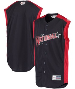 Youth National League Majestic Navy Red 2019 Mlb All Star Game Workout Team Jersey Gift For Fans