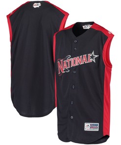 Youth National League Majestic Navy Red 2019 Mlb All Star Workout Team Jersey Gift For Fans