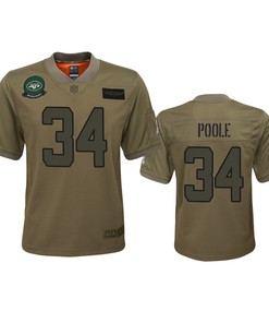 Youth New York Jets Brian Poole Camo 2019 Salute To Service Game Jersey