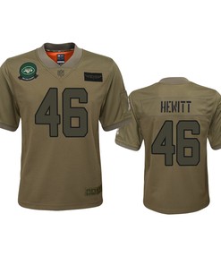 Youth New York Jets Neville Hewitt Camo 2019 Salute To Service Game Jersey
