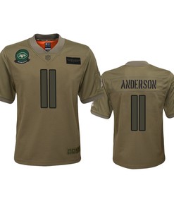 Youth New York Jets Robby Anderson Camo 2019 Salute To Service Game Jersey