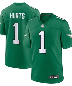 Youth Philadelphia Eagles #1 Jalen Hurts Alternate Player Game Jersey - Kelly Green