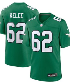 Youth Philadelphia Eagles #62 Jason Kelce Alternate Player Game Jersey - Kelly Green