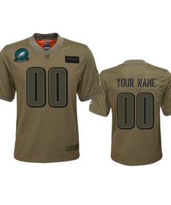Youth Philadelphia Eagles Custom Camo 2019 Salute To Service Game Jersey