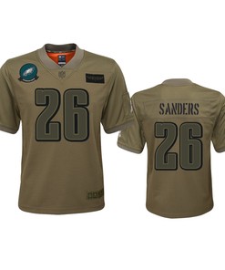 Youth Philadelphia Eagles Miles Sanders Camo 2019 Salute To Service Game Jersey