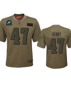 Youth Philadelphia Eagles Nathan Gerry Camo 2019 Salute To Service Game Jersey