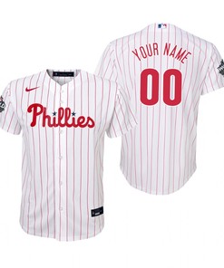 Youth Philadelphia Phillies Custom 00 White 2022-23 World Series Jersey