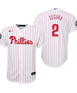 Youth Philadelphia Phillies Jean Segura 2 White 2022-23 World Series Jersey
