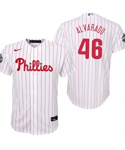 Youth Philadelphia Phillies Jose Alvarado 46 White 2022-23 World Series Jersey