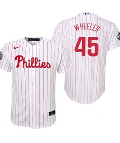 Youth Philadelphia Phillies Zack Wheeler 45 White 2022-23 World Series Jersey