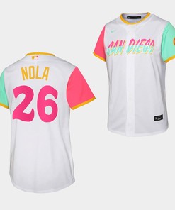 Youth San Diego Padres Austin Nola White Jersey 2022-23 City Connect Shirt