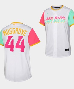 Youth San Diego Padres Joe Musgrove 44 White Jersey 2022-23 City Connect Shirt