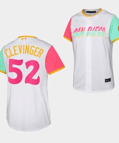 Youth San Diego Padres Mike Clevinger 52 White Jersey 2022-23 City Connect Shirt