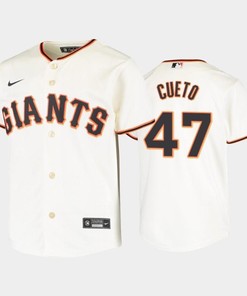 Youth San Francisco Giants 47 Johnny Cueto Cream Home Jersey