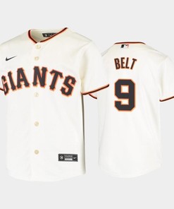 Youth San Francisco Giants 9 Brandon Belt Cream Home Jersey