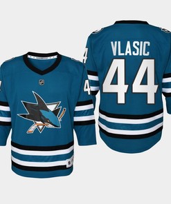 Youth San Jose Sharks Marc-Edouard Vlasic 44 Home 2022-23 Jersey Teal