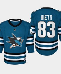 Youth San Jose Sharks Matt Nieto 83 Home 2022-23 Jersey Teal