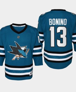 Youth San Jose Sharks Nick Bonino 13 Home 2022-23 Jersey Teal