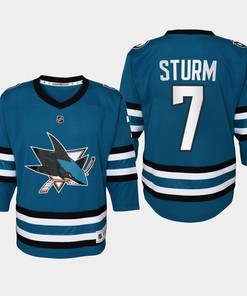 Youth San Jose Sharks Nico Sturm 7 Home 2022-23 Jersey Teal
